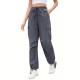 1pc GoyRrbay Women'S Casual Nylon Cargo Jogger Pants - Solid Color Drawstring Low Waist Baggy Trousers, All-Season Loose Fit Long Pants for Going Out, Woven Sports Pants for Adults