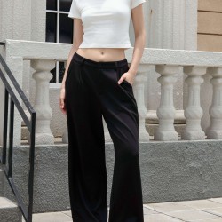 Summer Micro-flare Drape Casual Pants Straight-leg American Niche Design Slim Suit Pants For Women