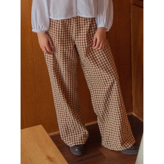 Women'S Wide Leg Polyester Pants - Casual All-Season Straight Leg Trousers with Elastic Waist and Pockets