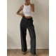 Women's Cargo Pants Baggy High Waisted Wide Leg Trendy Casual Utility Pants