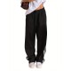 Women's Striped Drawstring Sweatpants - Casual Elastic Waist, Straight Leg with Pockets, Machine Washable