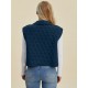 Women's Casual Quilted Vest - Sleeveless, Snap-Button, Relaxed Fit with Collar & Pockets, Navy Black - Perfect for Spring/Fall/Winter Outdoor Activities