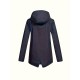 Plus Size Plush Lined Hooded Coat, Casual Long Sleeve Zipper Warm Coat For Winter, Women's Plus Size Clothing