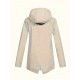 Plus Size Plush Lined Hooded Coat, Casual Long Sleeve Zipper Warm Coat For Winter, Women's Plus Size Clothing