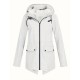 Plus Size Plush Lined Hooded Coat, Casual Long Sleeve Zipper Warm Coat For Winter, Women's Plus Size Clothing