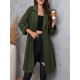 Women Plus Size Casual Coat, Long Sleeve Lapel Collar Button Closure Drawstring Fall Outwear Trendy Clothing for Daily