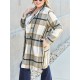 Chic Women's Plaid Long Coat - Double-Breasted, Lapel Collar with Full-Length Sleeves | Warm & Cozy for Fall/Winter | Machine Washable