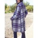 Chic Women's Plaid Long Coat - Double-Breasted, Lapel Collar with Full-Length Sleeves | Warm & Cozy for Fall/Winter | Machine Washable