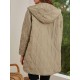 Effortless Style, Chic Plus Size Women's Hooded Winter Coat - Lightweight, Quilted Diamond Design, Casual Long Sleeve Jacket for Fall/Winter