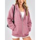 Tooluck Zipper Hoodie Women's Long Sleeve Sweatshirt Fall Clothing  Oversized Hooded Casual Fashion Jacket