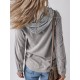 Plus Size Hooded Corduroy Shacket Jacket, Casual Polyester Blend Coat, Solid Color Block Design, Non-Stretch Fabric, with Drawstring, Button Down Vest for Spring/Fall