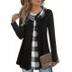 Chic Plus Size Turtleneck Coat for Women - Casual Button-Up, Long Sleeve, Machine Washable - Perfect for Fall & Winter