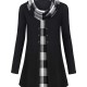 Chic Plus Size Turtleneck Coat for Women - Casual Button-Up, Long Sleeve, Machine Washable - Perfect for Fall & Winter