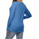 Plus Size Women's Irregular Button-hem Long-sleeved Loose T-shirt