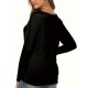 Plus Size Women's Irregular Button-hem Long-sleeved Loose T-shirt