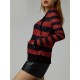 Women's Casual Striped Hoodie with Kangaroo Pocket - Long Sleeve, Round Neck Pullover, Machine Washable - Available in S/M/L/XL/XXL