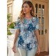 Stylish V-Neck Plus Size T-Shirt - Women Plus Size Clothing, Elegant Button Front, Short Sleeve, Pleated Detail, Perfect for Spring & Summer