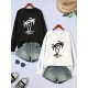 2 Packs Plus Size Coconut Tree Print Sweatshirt, Casual Long Sleeve Crew Neck Pullover Sweatshirt, Women's Plus Size Clothing