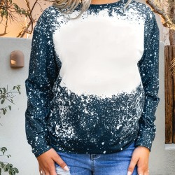 Women's Casual Crew Neck Sweatshirt - Long Sleeve, Semi-Sheer, Stretchy Polyester Blend, Machine Washable