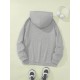 Plus Size Cozy Letter Print Hoodie - Soft, Casual, Drawstring, Hooded, Long Sleeve, Kangaroo Pocket Sweatshirt for Fall & Winter - Women's Comfortable Plus Size Clothing for Everyday Wear