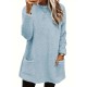 Cozy Plus-Size Fleece Pullover - Warm Long Sleeve Top with Pockets, Ideal for Casual Wear