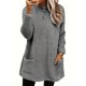 Cozy Plus-Size Fleece Pullover - Warm Long Sleeve Top with Pockets, Ideal for Casual Wear