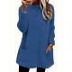 Cozy Plus-Size Fleece Pullover - Warm Long Sleeve Top with Pockets, Ideal for Casual Wear