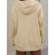 Plus Size Solid Color Zip Front Hoodie, Simple Casual Drawstring Long Sleeve Hooded Sweatshirt, Women's Plus Size Clothing