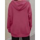 Plus Size Solid Color Zip Front Hoodie, Simple Casual Drawstring Long Sleeve Hooded Sweatshirt, Women's Plus Size Clothing