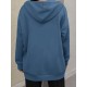 Plus Size Solid Color Zip Front Hoodie, Simple Casual Drawstring Long Sleeve Hooded Sweatshirt, Women's Plus Size Clothing