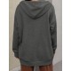 Plus Size Solid Color Zip Front Hoodie, Simple Casual Drawstring Long Sleeve Hooded Sweatshirt, Women's Plus Size Clothing