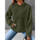 Plus Size Solid Color Waffle Long Sleeve Hooded Sweatshirt, Casual Drawstring Kangaroo Pocket Hoodie, Women's Clothing