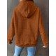 Plus Size Solid Color Waffle Long Sleeve Hooded Sweatshirt, Casual Drawstring Kangaroo Pocket Hoodie, Women's Clothing