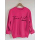 Plus Size Fear Not Print Pullover Sweatshirt, Casual Long Sleeve Crew Neck Sweatshirt For Fall & Winter, Women's Plus Size Clothing