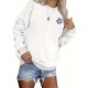 Plus Size Flower Print Sweatshirt, Casual Long Sleeve Crew Neck Sweatshirt, Women's Plus Size Clothing