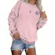 Plus Size Flower Print Sweatshirt, Casual Long Sleeve Crew Neck Sweatshirt, Women's Plus Size Clothing