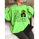 Plus Size Woman & Letter Print Sweatshirt, Casual Long Sleeve Crew Neck Sweatshirt, Women's Plus Size Clothing